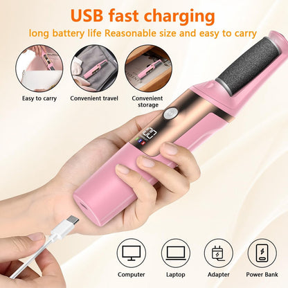 Electric Foot File - Professional Callus Remover - Pack of 10 - 3 Adjustable Speeds - For Dead Skin and Calluses - Pink