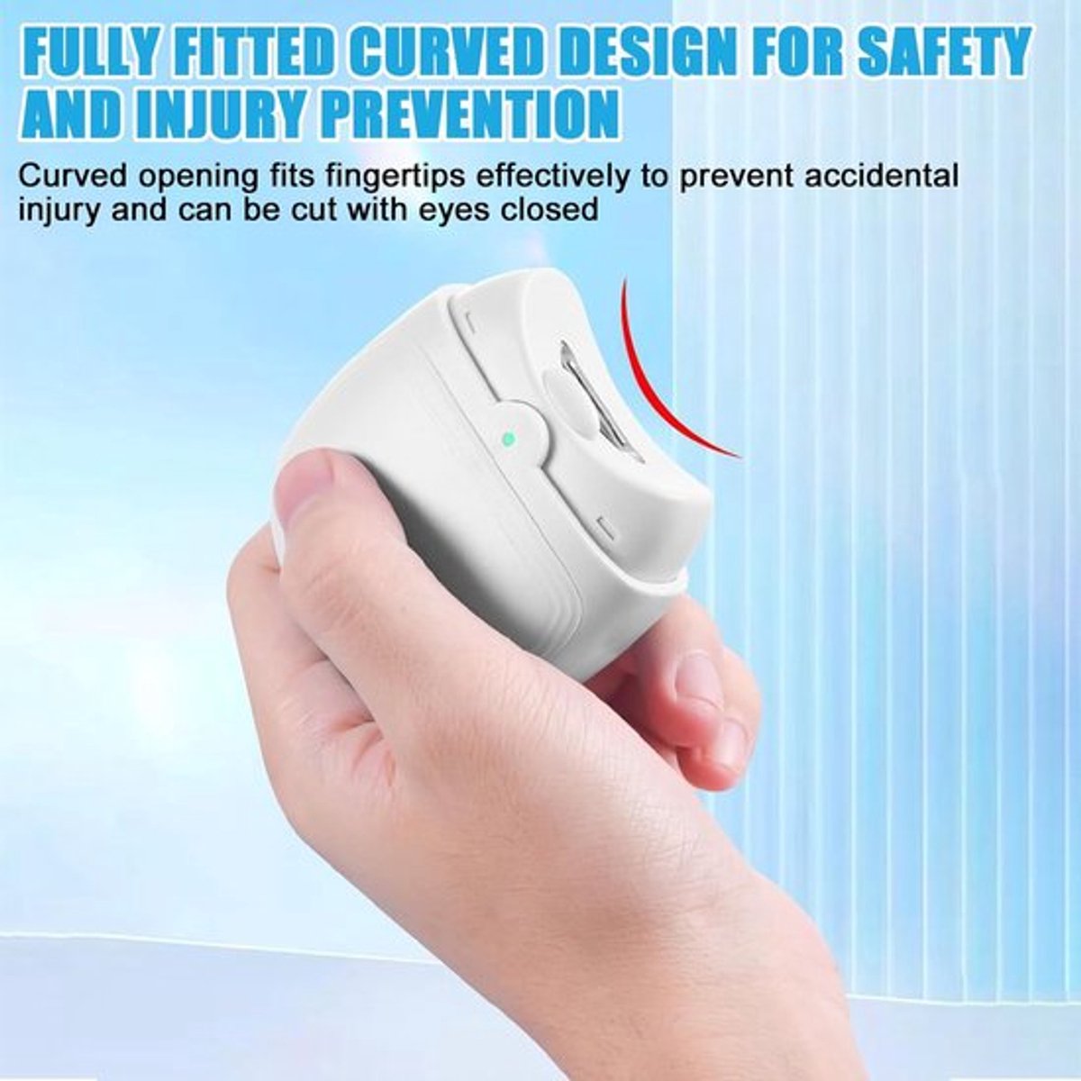 Electric Nail Clipper - Electric Nail Clipper with Light - Electric Nail File for All Ages - Rechargeable - Automatic Nail Clipper - ABS and Stainless Steel - Fingernails and Toenails - For Babies, Children, Seniors (White)