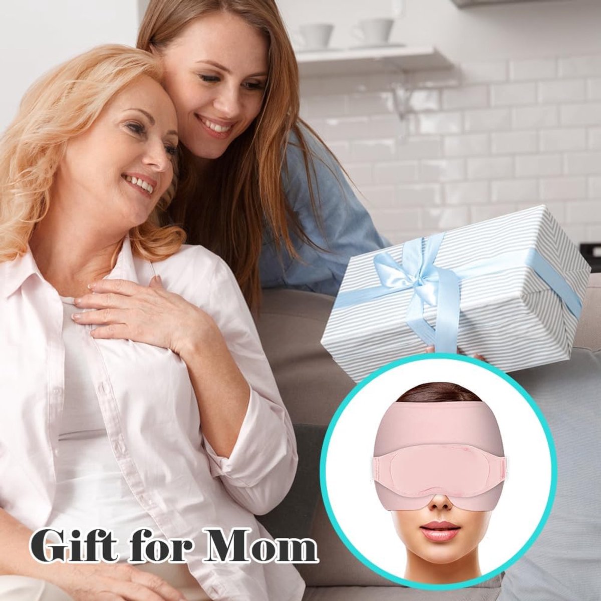 Migraine Relief Hat - Eye Mask - Cooling Eye Mask - Headache Relief - Hot & Cold Pack - 3-in-1 Pain Relief Mask - with Removable Eye Mask - Reusable - Migraine Relief Hat - Pink
