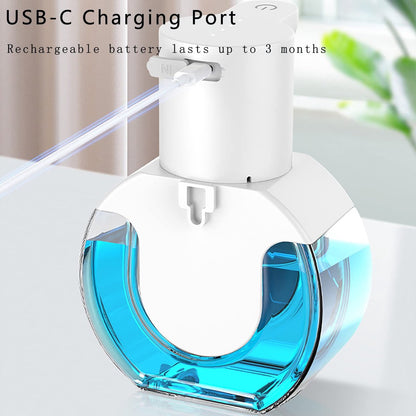 Automatic soap dispenser - 420 ml - USB rechargeable - Automatic foam dispenser - Foam technology - Infrared sensor - Suitable for bathroom, kitchen and office - Wit
