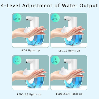 Automatic soap dispenser - 420 ml - USB rechargeable - Automatic foam dispenser - Foam technology - Infrared sensor - Suitable for bathroom, kitchen and office - Wit