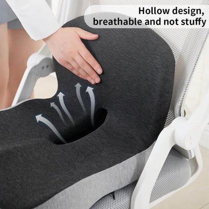 Ergonomic Memory Foam Seat Cushion with Lumbar Support and Tailbone Protection for Office Chairs, Driving and Home, Light Gray, L-Shaped