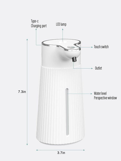 Automatic Soap Dispenser 400ml Touchless USB-C Rechargeable Soap Pump