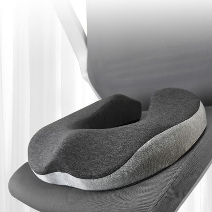 Ergonomic Memory Foam Orthopedic Seat Cushion for Coccyx Pain Relief, U-Shaped, for Office and Home