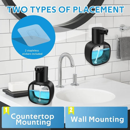 500ml Touchless Automatic Soap Dispenser with USB-C Charging, compatible with Liquid Soap, Black