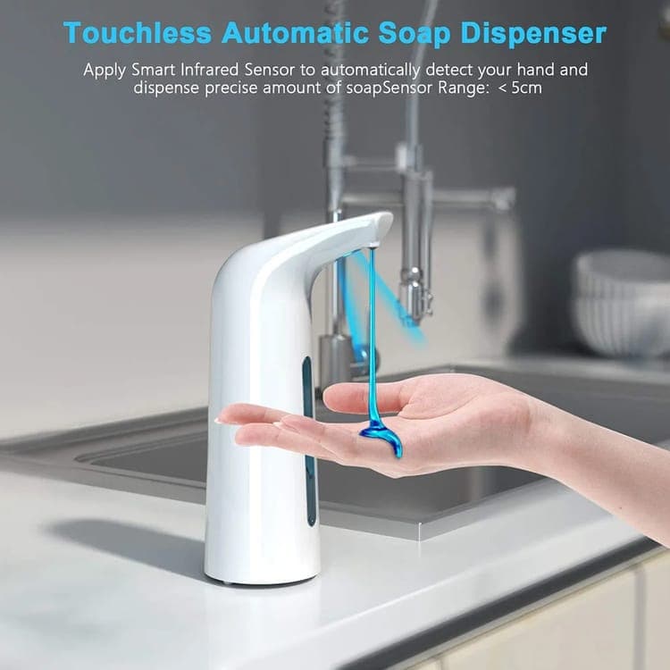 400ML Automatic Touchless Liquid Soap Dispenser, White