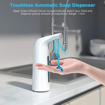 400ML Automatic Touchless Liquid Soap Dispenser, White