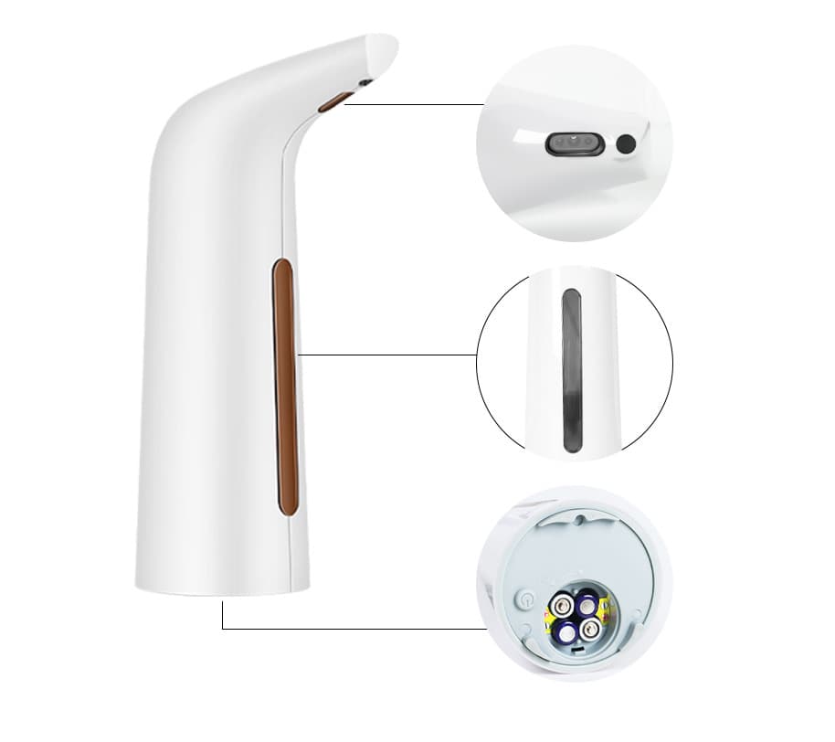 400ML Automatic Touchless Liquid Soap Dispenser, White