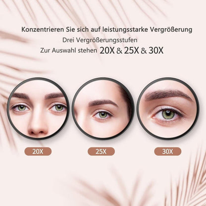 20X 30X Magnification Makeup Mirror with Tweezers, White, Practical Makeup Tool