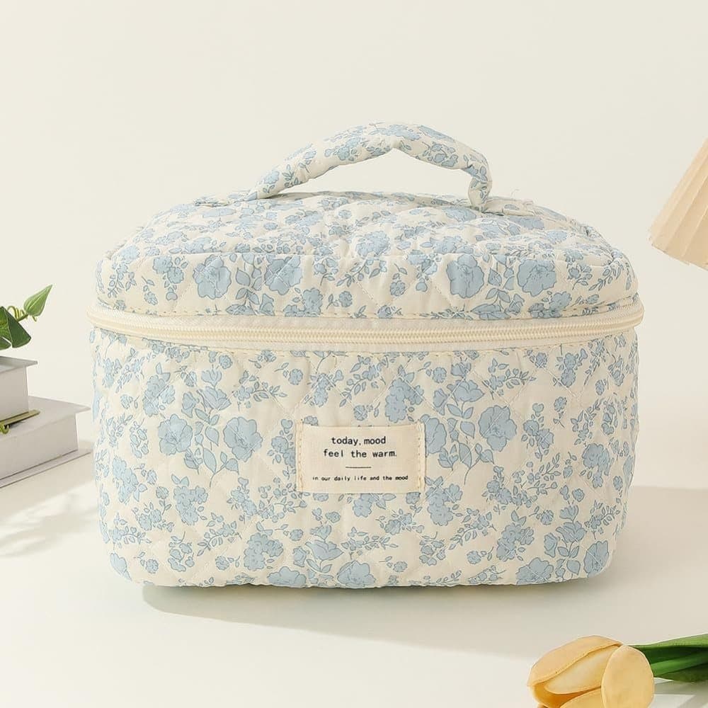 Floral Makeup Bag 3-Piece Set, Travel Toiletry Organizer, 20 x 10 cm