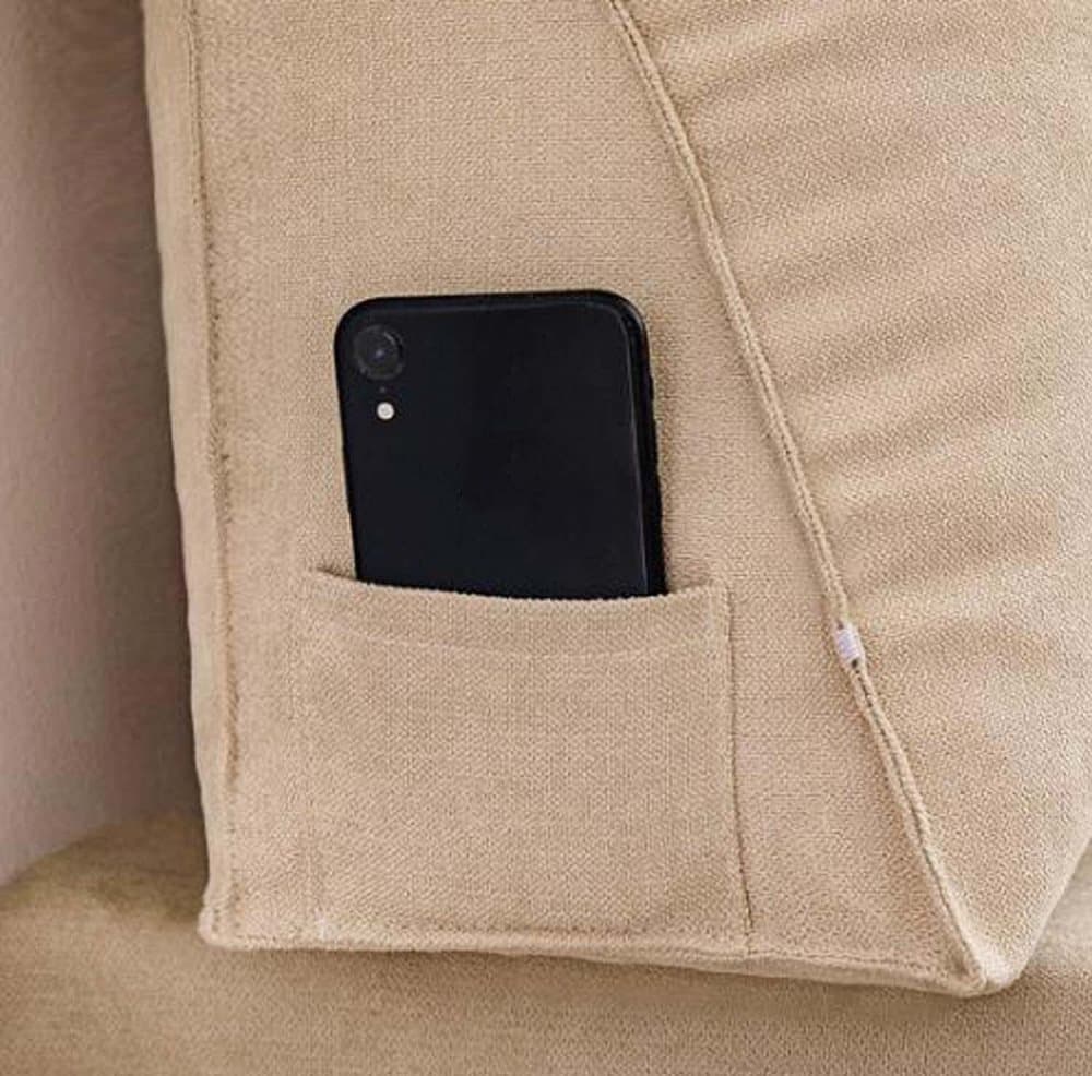 Adjustable Lumbar Support Cushion with Headrest for Office Chair, 45 x 45 x 20cm, Brown