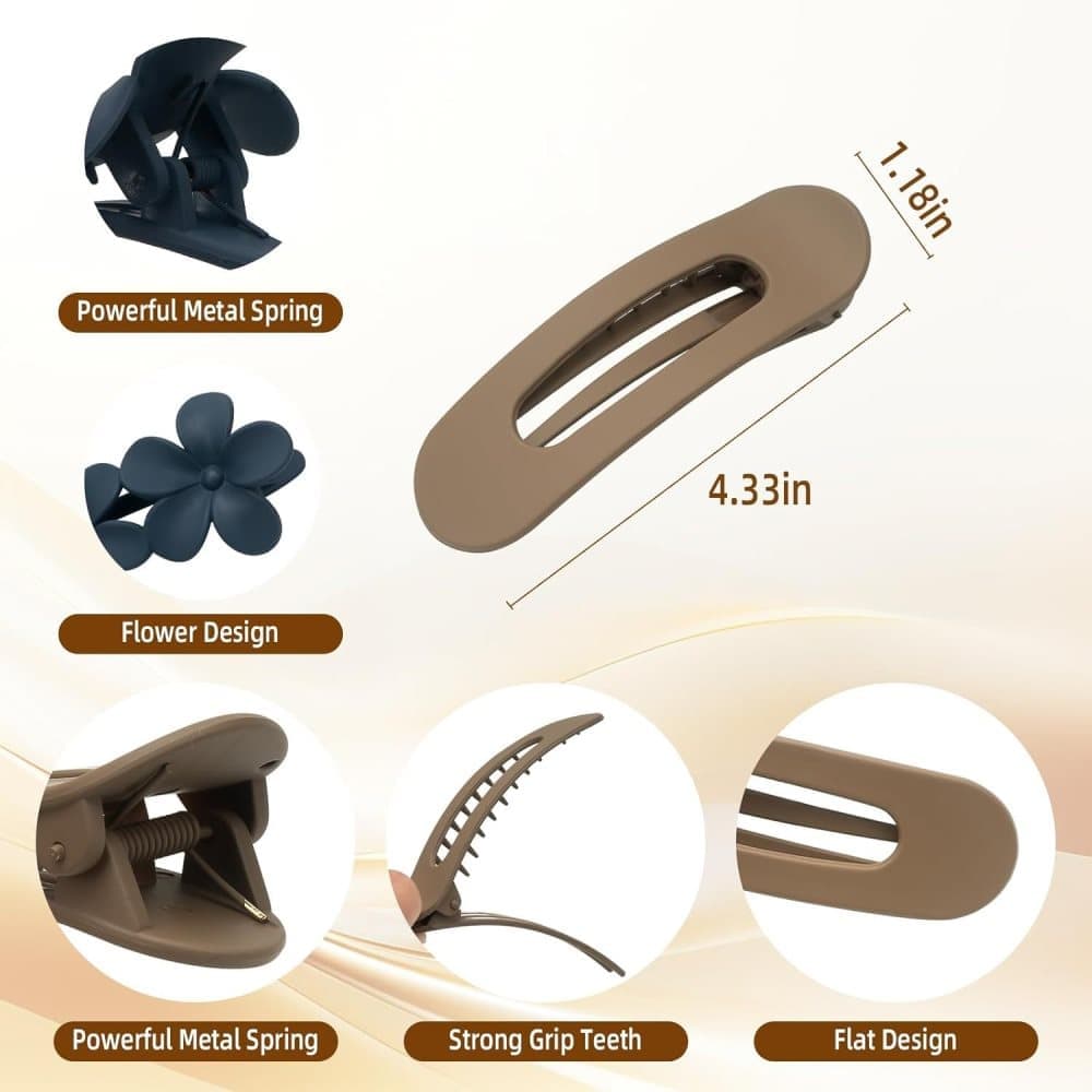 6-Pack Large Hair Clips, Anti-Slip Strong Grip for Daily Use, 11 cm