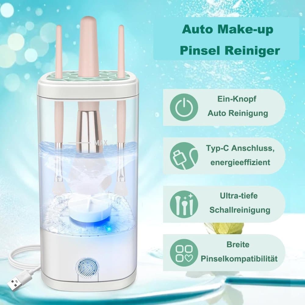 Electric Makeup Brush Cleaner, Fully Automatic Deep Cleaning, Portable Beauty Cleaner, Fits Multiple Brush Sizes, Gray