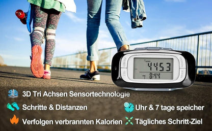 3D Sensor Pedometer, Multifunctional Step Counter for Daily Exercise and Health Tracking
