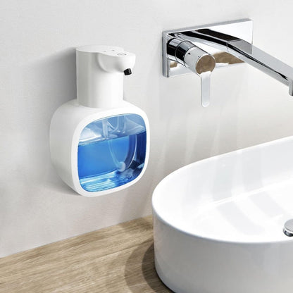 500ml Rechargeable Automatic Soap Dispenser Wall Mounted with 4 Levels, Compatible with Kitchen and Bathroom