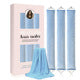 4-Piece Heat-Free Hair Curlers, Flexible No Heat Curling Rollers with Hook for Gentle Hair Care, Light Blue