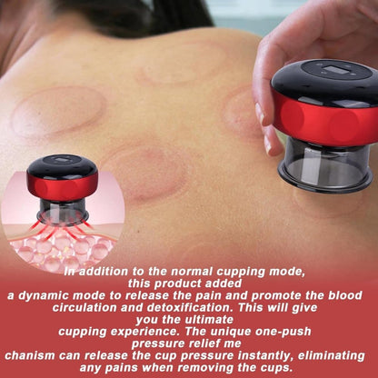 12-Speed Electric Cupping Therapy Machine Vacuum Massager Set, Red