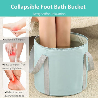 Foldable Foot Bath Tub 30x20cm, Gray, Portable for Home Travel Camping Outdoor Use, Spa and Care