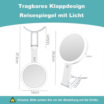 LED Makeup Mirror Double-Sided with Adjustable Light, 1x Magnifying Mirror for Skin Care, Compatible with All Brands, 20X/1X