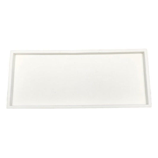 White rectangular silicone storage tray for small items, empty