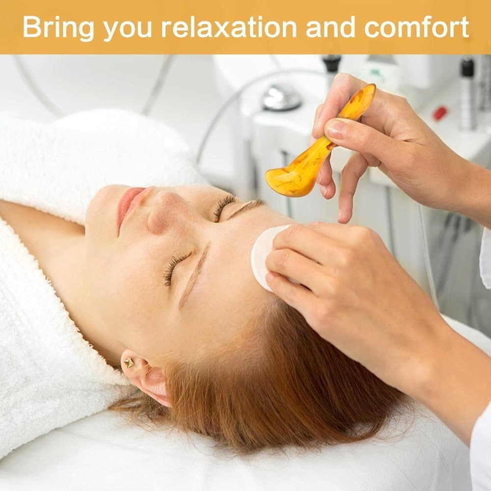 7-piece Gua Sha Set, Resin Facial and Body Massage Tool for Face Legs Back, Gold