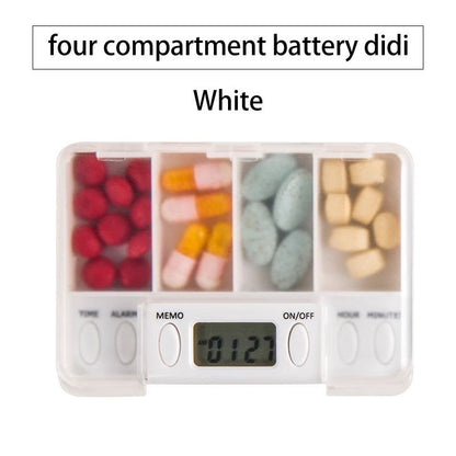 Travel Pill Organizer with Alarm and Digital Timer, Portable Medicine Tablet Dispenser Case, Blue