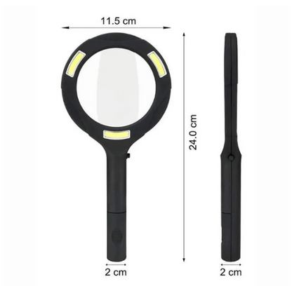 LED Magnifying Glass with COB Light, 250 Lumens Glass Lens and Ergonomic Handle