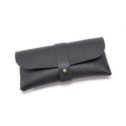 3-Piece PU Leather Eyeglass Case Set, Soft Protective Pouches for Sunglasses and Reading Glasses, Black