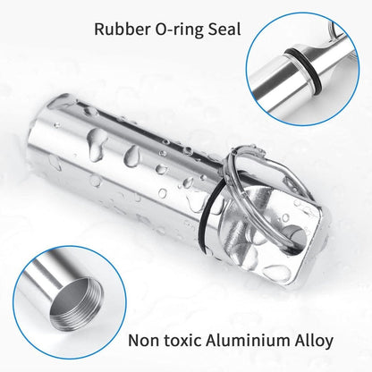 Luxury Pill Box Keychain | Medicine Box | Pill Box | Pill Container | Aluminum | Waterproof | Silver
