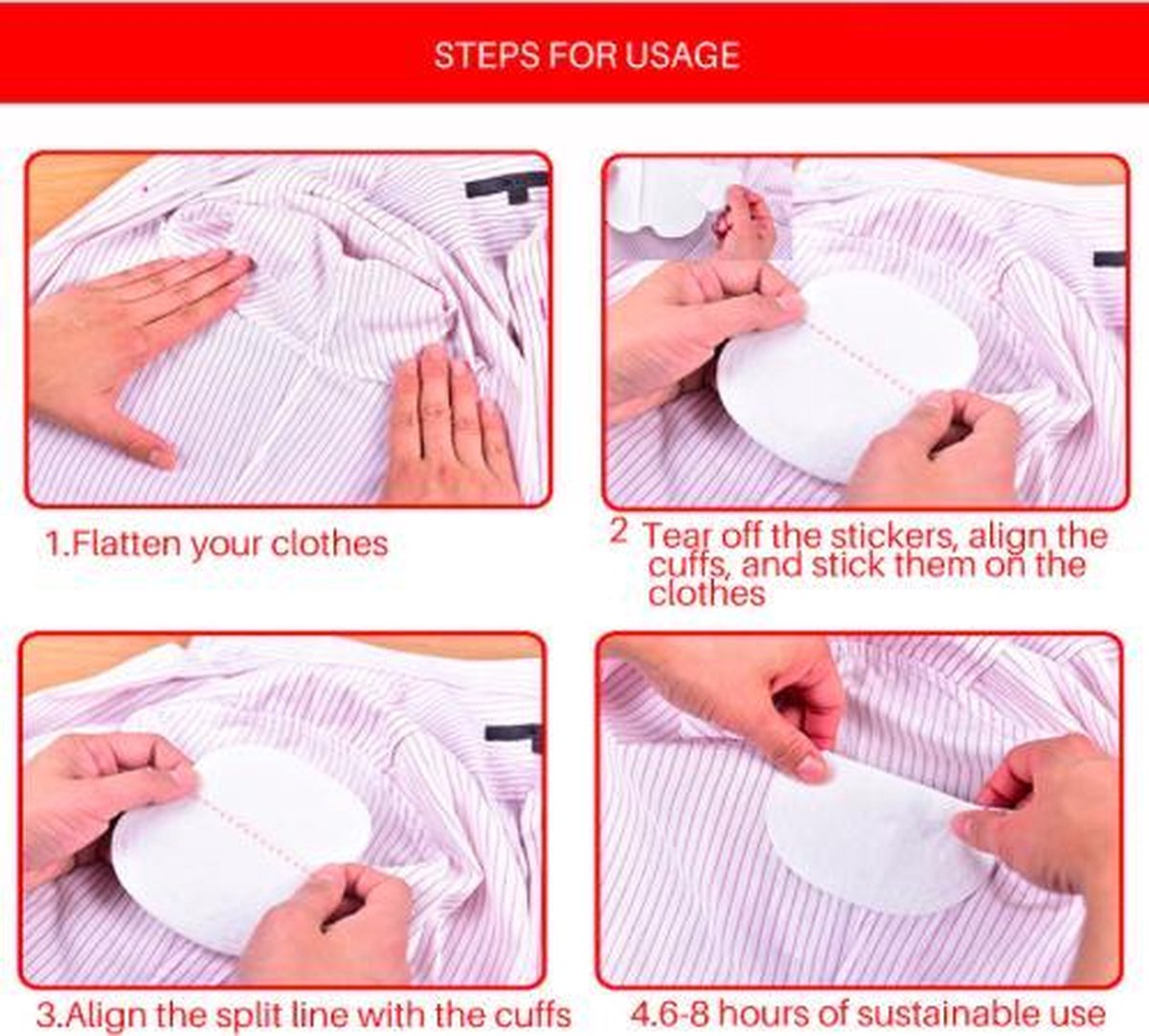 Underarm Pads Cotton Pads - For Sweat Stains - Absorb Underarm Sweat - Absorb Sweat Under Armpit - 20 Pieces
