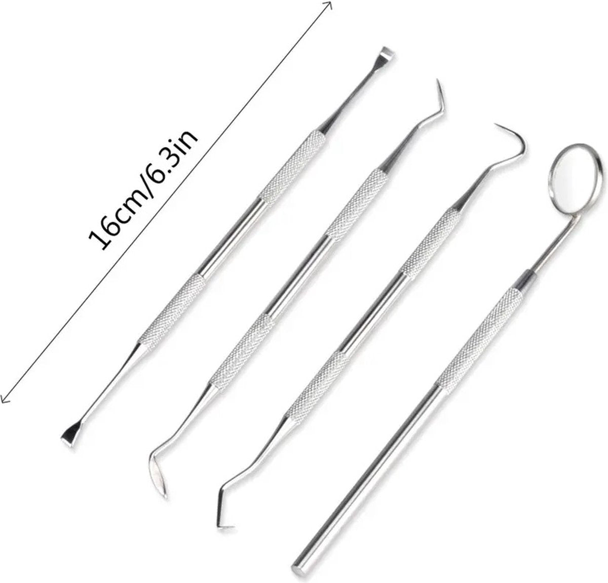 4-Piece Dental Care Tool Set | Dental Set | Oral Care | Plaque and Debris Removal Set | Dental Hook | Stainless Steel