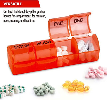 7-day pill box with 4 daily compartments - Automatic opening - 28-compartment pill box - Medicine box - Pill organizer