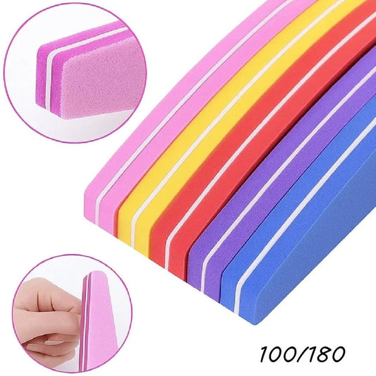 Nail buffer set of multicolor polishing blocks, 100/180 grit