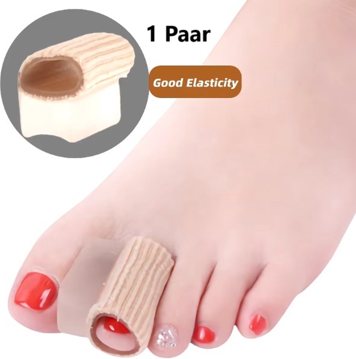 Hallux Valgus Gel Toe Corrector | Toe Spreader | Toe Straightener | Toe Straightener | Beige | 1 Pair