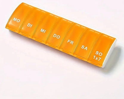 Pill Box | Pill Box | Medicine Box | Pill Box | 7 Days | 1 Week | Monday to Sunday | Orange