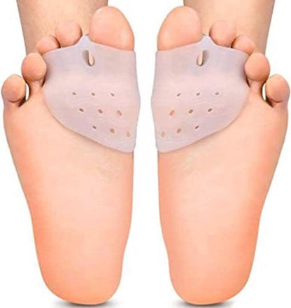 Silicone Toe Separator for 3 Toes | Bunion Protector | Forefoot Cushion | Hallux Valgus Pain Relief | For Shoes | Set of 2 | White