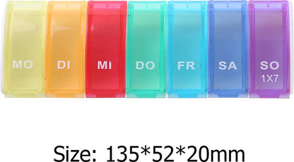 Pill Box | Pill Box | Medicine Box | Pill Box | 7 Days | 1 Week | Monday to Sunday | Multicolor