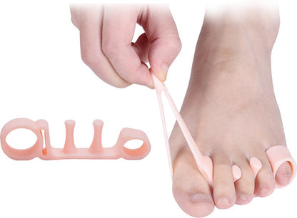 Toe Corrector for 5 Toes | Toe Separator | Hallux Valgus | Toe Straightening | Silicone Gel Toe Separator | White | 1 Pair