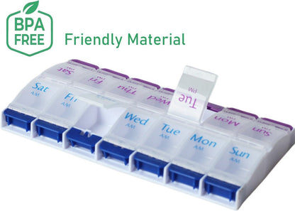 Medicine box | Pill box | Pill case | Medicine box | Pill Box | With Push Button | 7 days | 2 Daily portions