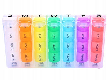 Pill Box for 7 Days & 4 Times | Pill Box 28 Compartments | Medicine Box | Pill Organizer | Automatic Opening