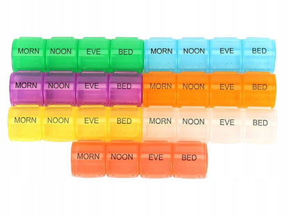Pill Box for 7 Days & 4 Times | Pill Box 28 Compartments | Medicine Box | Pill Organizer | Automatic Opening
