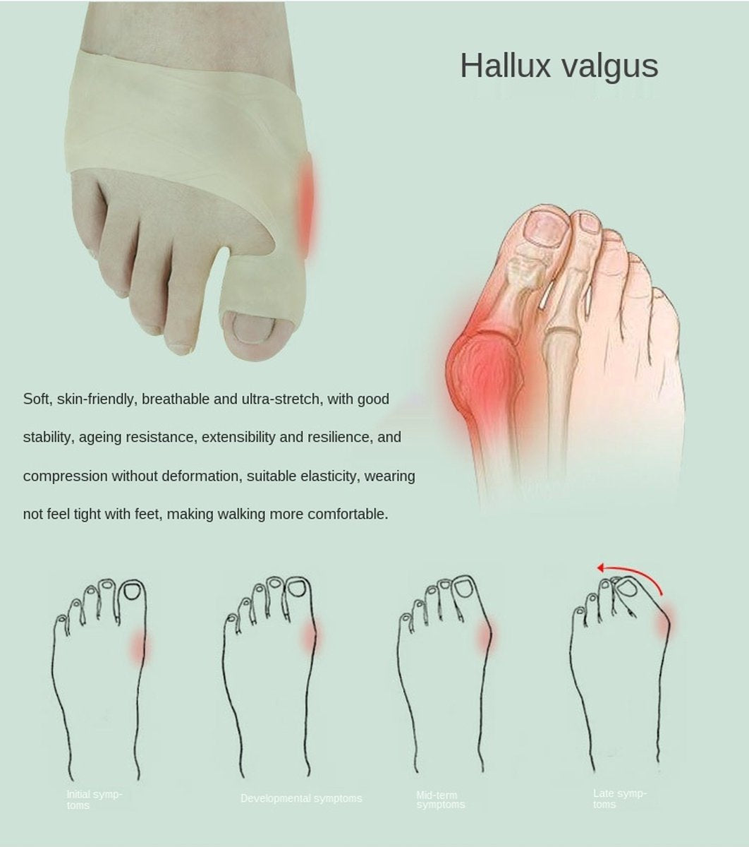 Hallux Valgus Silicone Toe Protectors | Toe Separators | Toe Corrector | Bunion | Bunion | Callus | Toe Straightening | 1 Pair | White