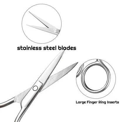 Cuticle Clipper and Eyebrow Scissors in 1 | Cuticle Scissors | Small Eyebrow Scissors | Cuticle Removal | Stainless Steel | Multicolor