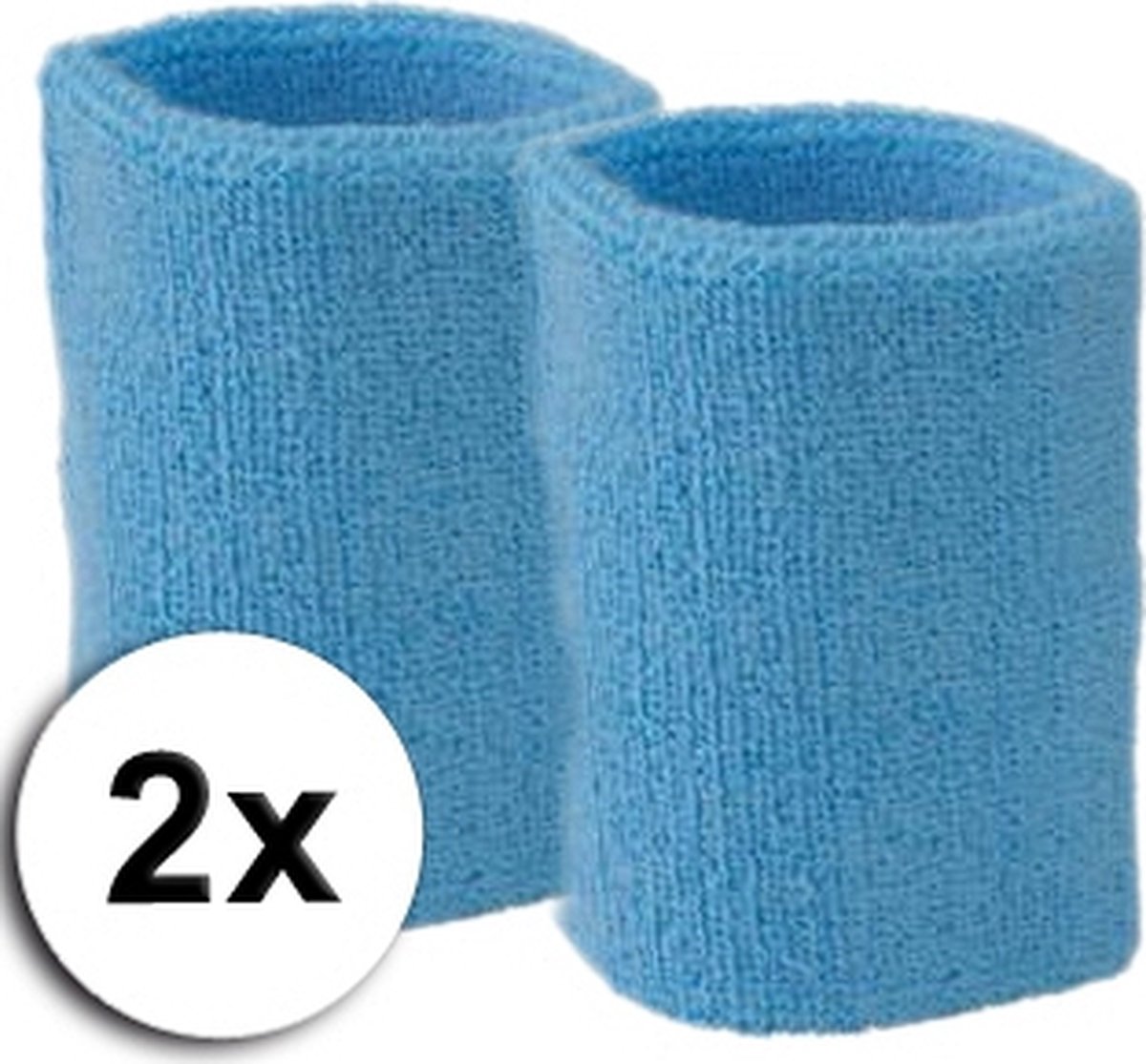Light blue wrist sweatbands 2 pieces