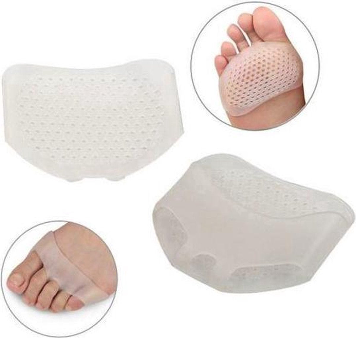 Anti-slip Forefoot Protector | Foot Cushion | Foot Pad | 1 Pair | Silicone | Breathable | Anti-Slip | Ergonomic | Transparent