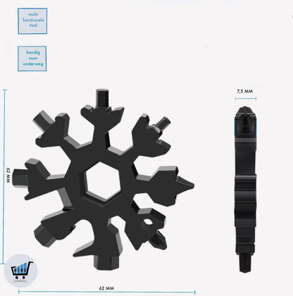 Snowflake - 18 in 1 Multifunctional tool – Stainless Steel Bottle Opener and Screwdriver.