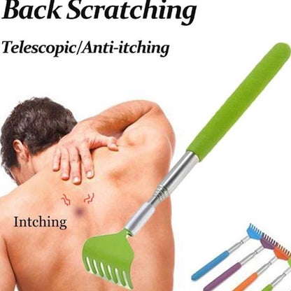 2x Extendable Back Scratcher | Adjustable Back Scratcher | Massage Scratcher | Telescopic Back Scratcher | Up to 56 CM | Stainless Steel | Green