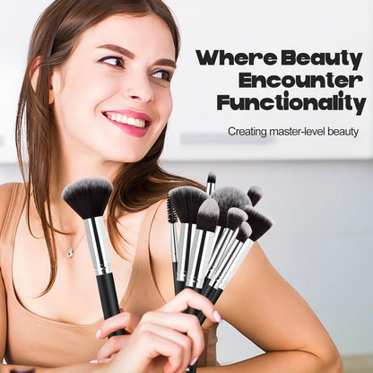 Make Up Brush Set - Brush Sets - Foundation Brush - Eyeshadow Brushes - Powder Brush - Makeup Brushes - Eyebrow Brush (12-piece)