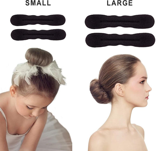 Small and large black foam hair rollers, two-piece set each size