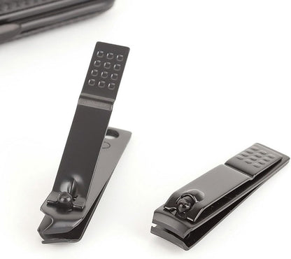 Black 7-piece nail clipper set - Includes nail clipper, nail trimmer, etc. - Manicure tools for home use - Suitable for travel and beauty - Portable travel set for beauty and nail care